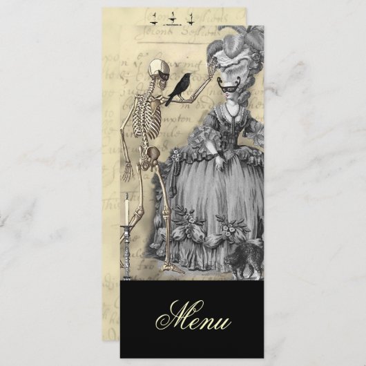 Menu Halloween Masquerade Ball (Voorkant / Achterkant)