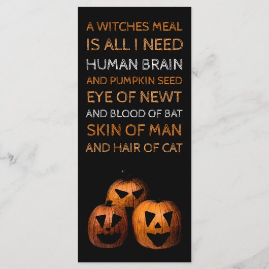 Menu Halloween Pumpkin (Voorkant)