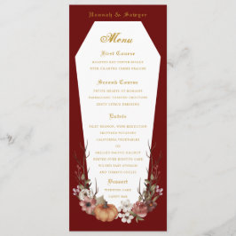 Menu Halloween Vampire Coffin Wedding Party