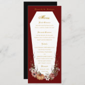 Menu Halloween Vampire Coffin Wedding Party (Voorkant / Achterkant)