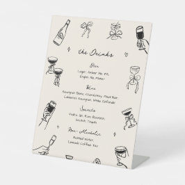 Menu Handgetekende Drink Reclamebord Met Voetstuk