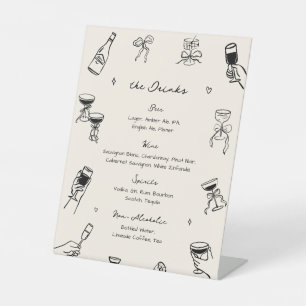 Menu Handgetekende Drink Reclamebord Met Voetstuk