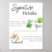 Menu Handtekening Drink Bar Poster (Voorkant)