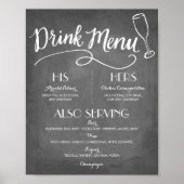 Menu Handtekening Drink | Weddenschap-decor Poster (Voorkant)