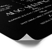 Menu Handtekening Drink | Weddenschap-decor Poster (Hoek)