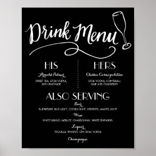 Menu Handtekening Drink   Weddenschap-decor Poster