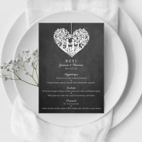 Menu Hanging Heart Tree Chalkboard Weddenschap