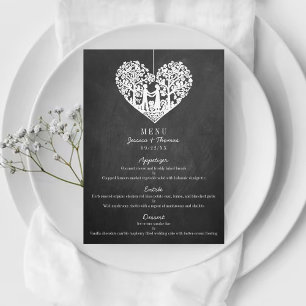 Menu Hanging Heart Tree Chalkboard Weddenschap