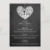 Menu Hanging Heart Tree Chalkboard Weddenschap (Voorkant)