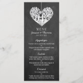 Menu Hanging Heart Tree Chalkboard Weddenschap (Voorkant)
