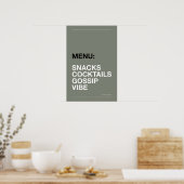 MENU: HAPJES – Grappige Keuken Poster (Keuken)