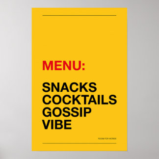 MENU: HAPJES – Grappige Keuken Poster