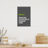 MENU: HAPJES – Grappige Keuken Poster (Keuken)