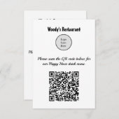 menu Happy Hour van het restaurant met QR-code (Voorkant / Achterkant)