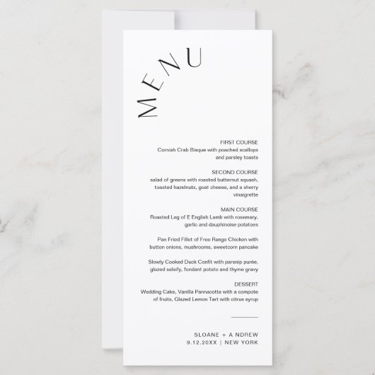 Menu HARLOW Minimalist Weddenschap 4x9 (Voorkant)