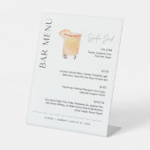 Menu HARLOW Wedding Bar, Signature Drink Reclamebord Met Voetstuk (Voorkant)