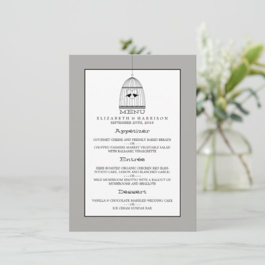 Menu  hartslag bruiloft (Staand voorkant)