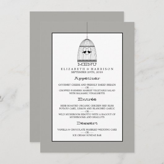 Menu  hartslag bruiloft (Voorkant / Achterkant)