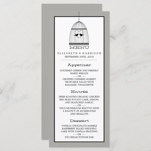 Menu hartslag bruiloft (Voorkant / Achterkant)