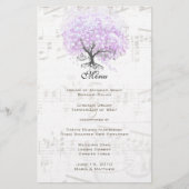 Menu Heart Leaf Lavender Tree  Bird Wedding Menu (Voorkant)