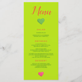 Menu Heart Wedding Groen