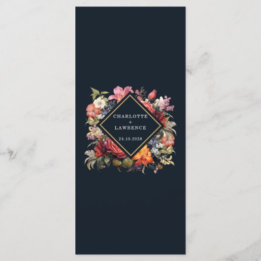 Menu heeft een prachtige  bloemenstijl (Achterkant)