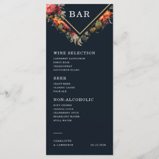 Menu heeft een prachtige  bloemenstijl