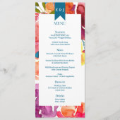 Menu Helderkleurige bruiloft (Voorkant)