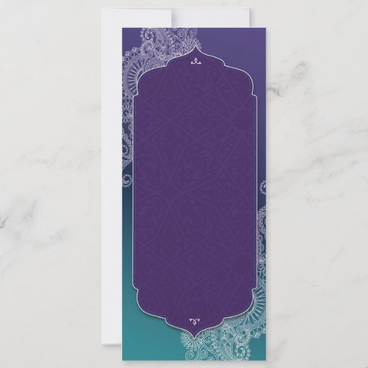 Menu Henna Stijl Sieraden Feest Huwelijksreceptie Kaart (Achterkant)