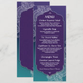 Menu Henna Stijl Sieraden Feest Huwelijksreceptie Kaart (Voorkant / Achterkant)