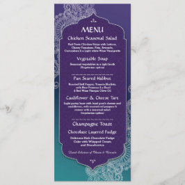 Menu Hennastijl Sieraden Feest Bruiloft Receptie Kaart