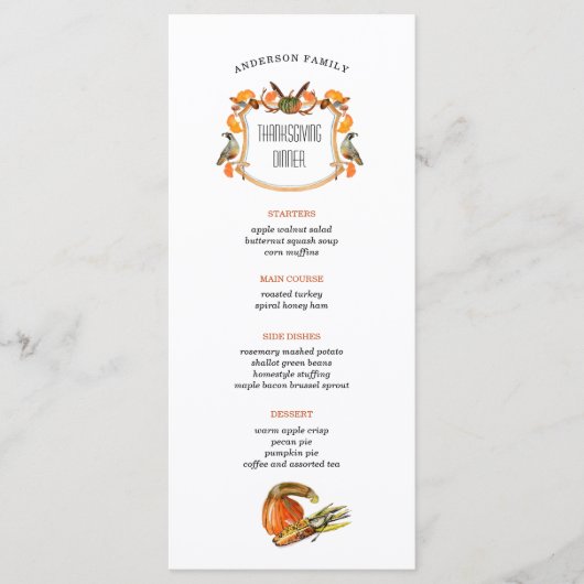 menu herfst Crest Thanksgiving (Voorkant)