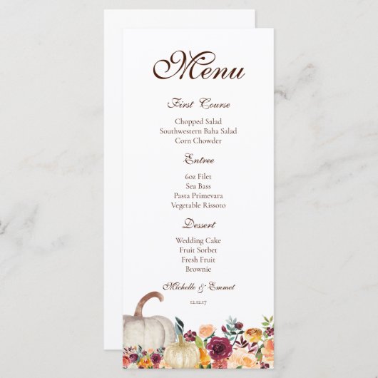 Menu herfst, Menu Thanksgiving, Menu Friendsgiving (Voorkant / Achterkant)