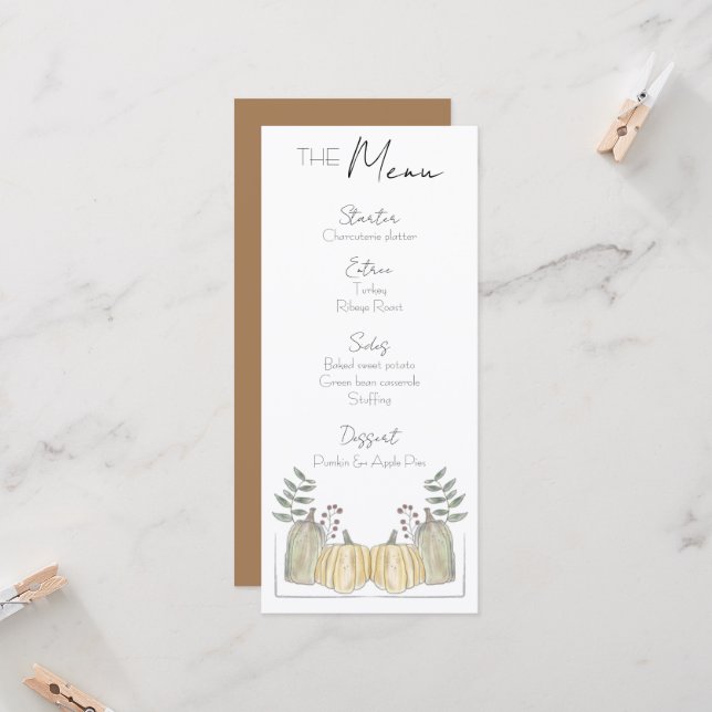 Menu - Herfst thema (Voorkant / Achterkant in situ)