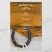 Menu hoefijzer en paalland - Barn Wedding (Voorkant)