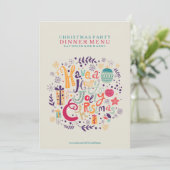 Menu Holly Jolly Kerstmis Kaart (Staand voorkant)