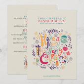 Menu Holly Jolly Kerstmis Kaart (Voorkant / Achterkant)