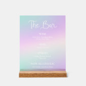 Menu Holografische balk Acryl Bord (Voorkant)