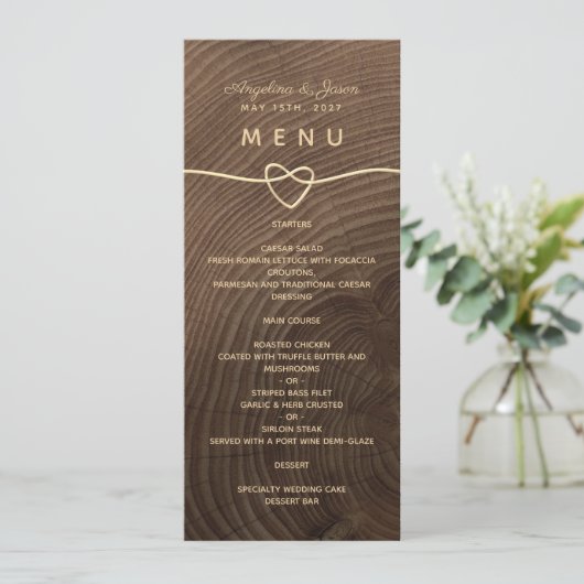 Menu Hout Wedding (Staand voorkant)