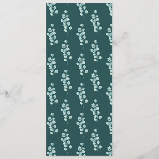 Menu Huwelijk Eucalyptus Moderne Receptie Groen (Achterkant)