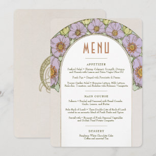 Menu Huwelijk Vintage Art Nouveau door Mucha Invit Kaart