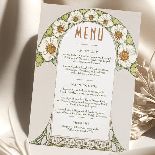 Menu Huwelijk Vintage Art Nouveau door Mucha Kaart