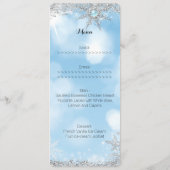 Menu Icy Blue Princess Winter Wonderland Sweet 16 (Achterkant)