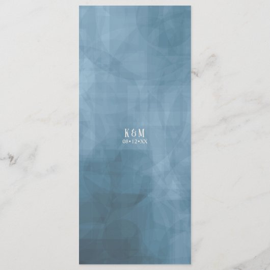 Menu ID584 rozen Blue/Peach Wedding (Achterkant)