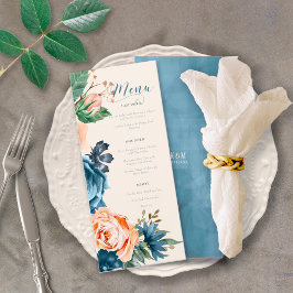 Menu ID584 rozen Blue/Peach Wedding