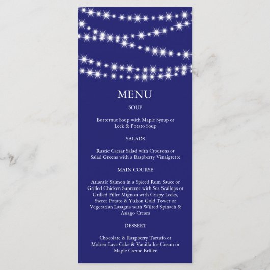 Menu Indigo Twinkle Lights (Voorkant)