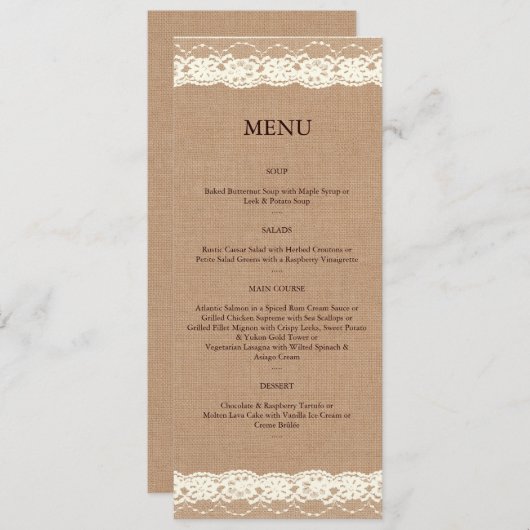 Menu  ivoorzijde & middelmatige overlapping (Voorkant / Achterkant)