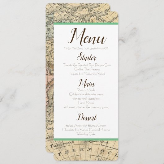 Menu  kaart (Voorkant / Achterkant)