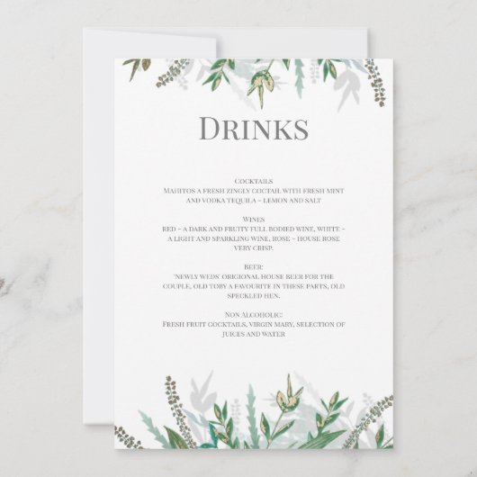 Menu Kaart (Achterkant)