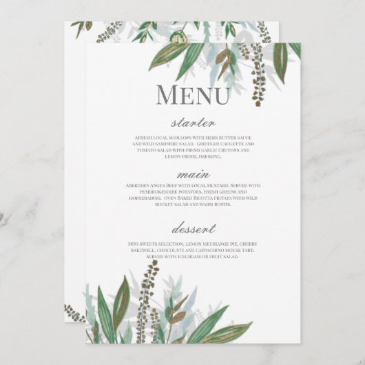 Menu Kaart (Voorkant / Achterkant)